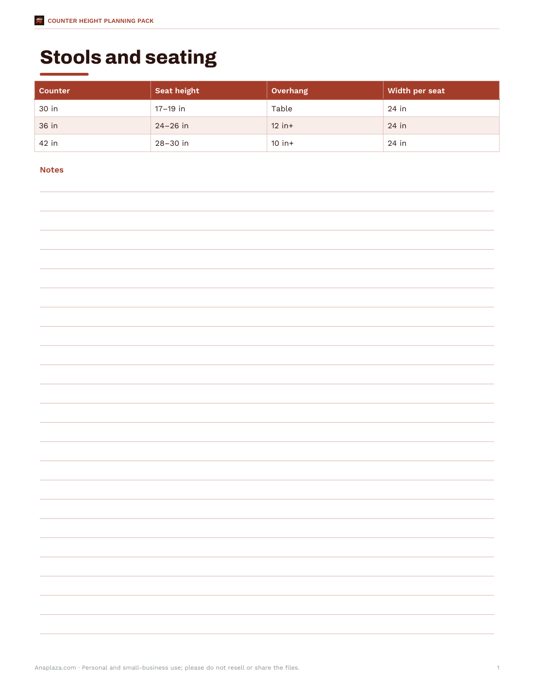 Preview of the first page of Seating planner (PDF)